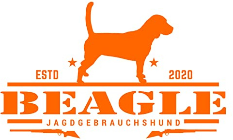 siviwonder Beagle Aufkleber Auto Hund Jäger Jagd Pointer Sticker Jagdgebrauchshund Farbe Orange, Größe 20cm