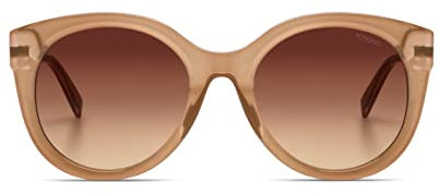 KOMONO Ellis Metal Sahara White Gold Unisex Runde Bio-Nylon-Sonnenbrille für Damen und Herren mit UV-Schutz und kratzfesten Gläsern