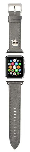KARL LAGERFELD KLAWLOKHG Bracelet de montre pour Apple Watch 42/44/45 mm Argenté Saffiano Karl Heads