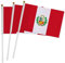 YCDtop 50 PCS Flags 14 * 21cm Perú bandera de mano bandera Perú mini bandera pequeña bandera con poste