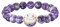 Générique Bracelet Japonais Maneki Neko (招き猫) Porte Bonheur Perles Naturelles (18 cm réglable) (Agate Améthyste)