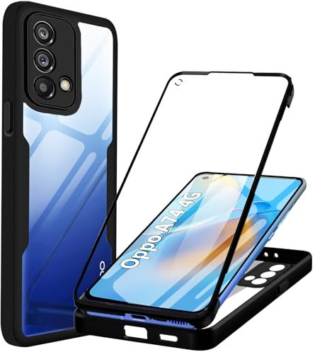 WeiCase Hülle für Oppo A74 4G (Nicht für A74 5G), Transparent 360 Grad Rundumschutz Schutzhülle mit Integriertem Displayschutz Stoßfest Ultradünn Silikon Handyhülle für Oppo A74 4G