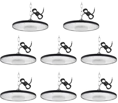 treoir LED UFO Industrielampe 200W, 20000LM UFO LED Hallenleuchte Kaltweiß 6500K LED Hallenstrahler, Wasserdicht IP65 LED Werkstattbeleuchtung Hallenbeleuchtung Led für Fabriken Garage (8pcs)