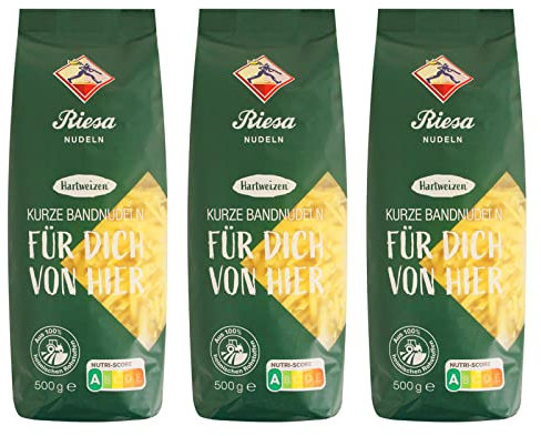 3er Pack Riesa Nudel Hartweizen Schmale Bandnudeln (3 x 500 g)