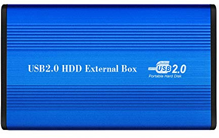 HUIOP Boîtier de Disque Dur USB2.0 vers IDE 2.5 '' Boîtier IDE HDD Boîtier de Disque Dur Portable Boîtier en Alliage d'aluminium HDD Bleu,Boîtier de Disque Dur