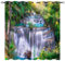 YUANZU Wasserfall Vorhänge Dschungel Natur Wald Bäume Ösen Gardinen mit Blickdichte Vorhang Kälteschutz Blackout Curtain Wohnzimmer Schlafzimmer Verdunkelung Fenster, 2 Stück, H 114 x B 132 cm