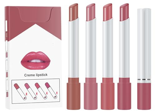 Lip Gloss, Plumping Lip Gloss Sets, Highly Pigmented Lipstick Non-Stick Cup Not Fade Waterproof Lipgloss, Velvet Nude Lipsticks For Women Long Lasting, Micro Shimmer Lip Stain (4 Colors)