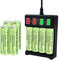 8PCS 1.2V 1800mAh Ni-MH AA Batteries & 1PCS USB Chargeur Convient pour Microphone sans fil, Jouets électriques, Souris RC, Calculatrice, Rasoir, Appareils ménagers, Lampes solaires Piles rechargeables