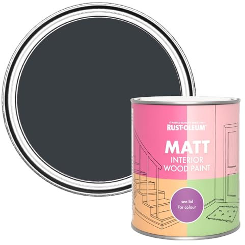 Rust-Oleum Dark Grey Interior Wood Paint in Matt Finish - Anthracite (RAL 7016) 750ml