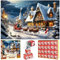 Adventskalender 2024 Weihnachtspuzzle 1008 Teile Weihnachten Puzzle 24 Boxen Countdown bis Weihnachten, Geschenke für Kinder Jungen Mädchen 50X70cm (1008 Teile)