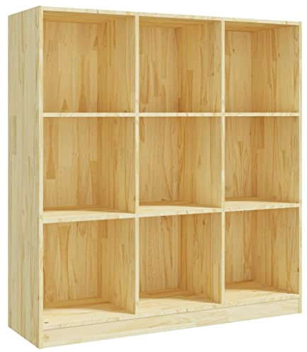 SDWEHO7 Bücherregal Standregal freistehendes Büroregal Aktenregal Aufbewahrungsregal Raumteiler Lagerregal für Wohnzimmer, 104x33,5x110 cm Massivholz Kiefer