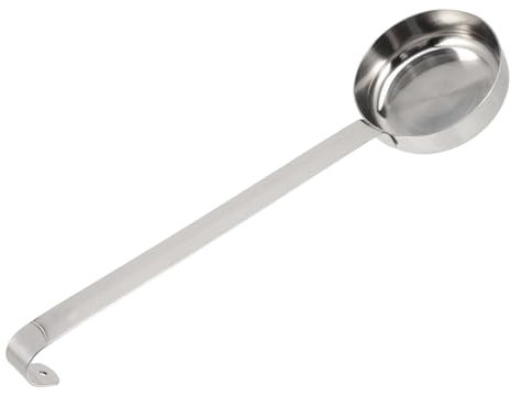 Lot de 2 cuillères à sauce à pizza en acier inoxydable, louche à soupe, cuillère de service, cuillère à mesurer à fond plat, cuillère de cuisine, outils de cuisine Louche à Soupe En Acier Inoxydable