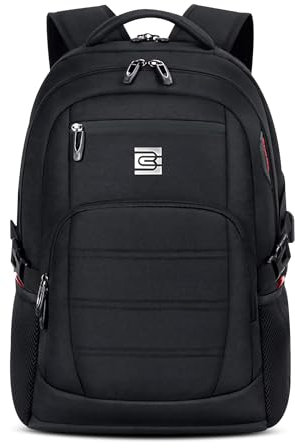 VARLIVOO Zaino Uomo Zaino per PC Portatile 15,6/17,3 Pollici Zaino Porta PC con Caricatore USB Zaino da Lavoro Zaino Impermeabile da Uomo per Scuola Lavoro Viaggio Poliestere Nero L