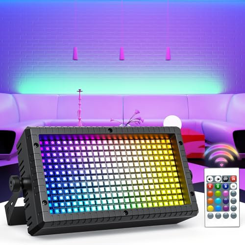 Starlitflow 60W RGB Wallwasher avec Télécommande, Barre lumineuse Stroboscope avec 45 Effets de Motif et 13 Dynamiques, Lumière de Scène pour Fête DJ Bars Mariages Éclairage Architectural