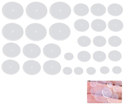 RAMGLYO 30 pcs Anti Wildfleisch Disc No Pull Piercing Disc Wildfleisch Piercing Wildfleisch Plättchen Ohrringverschlüsse (Gemischte Größe)
