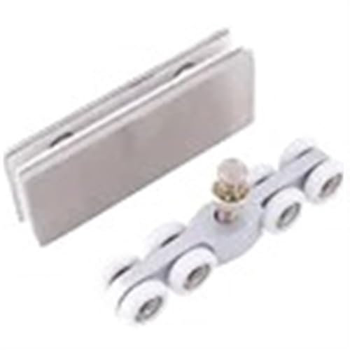 Drawer rolling bearing slip rail 50/60/70cm No Grooves Aluminum Alloy Wardrobe Moving Door Track Push Pull Sliding Gate Double Chute Guide Cabinet Wheel Track(Pulley)