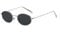 QVKUUT Retro Oval Metallrahmen Sonnenbrille für Damen Herren(Silber/Schwarz)