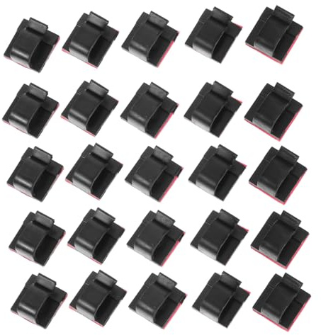 KONTONTY 100pcs Adhesive Wire Clips Cord Organiser Box for Car Dash Cam Desktop Tidy