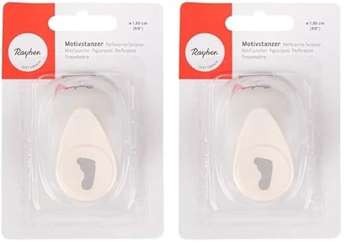 Rayher Hobby 89822000 Motivstanzer Fuß, ø 1,6 cm- 5/8 Zoll, geeignet für Papier/Karton bis zu 200g/m², Orange (Packung mit 2)