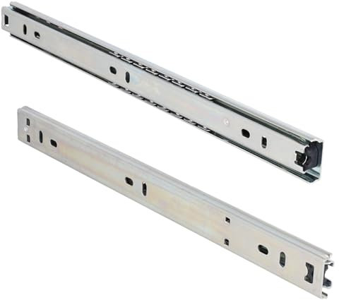 MS Beschläge Schubladenauszug 27mm Höhe – Kugelführung für sanften Lauf – Teleskopschiene aus verzinktem Stahl – 1 Paar Schubladenführungen – Auszugsschienen – Leichtgängige Führungsschiene (500mm)