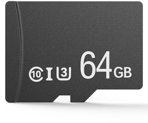 TOMLOV Carte Mémoire 64 Go, U3, C10, Carte Mémoire Haute Résistance, Compatible avec Les TOMLOV Microscopes, Noire