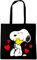 Logoshirt® Peanuts I Snoopy & Woodstock I Best Friends I Bolsa de algodón | Impresa I Asas largas | negro | Diseño original con licencia