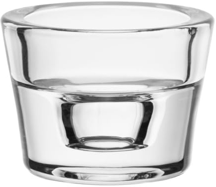 Olympia Glass Classic Tealight Holder 60x45mm, Pack of 6 | Enhances tabletop ambiance in commercial venues while shielding flames from drafts; heavy base prevents tipping.