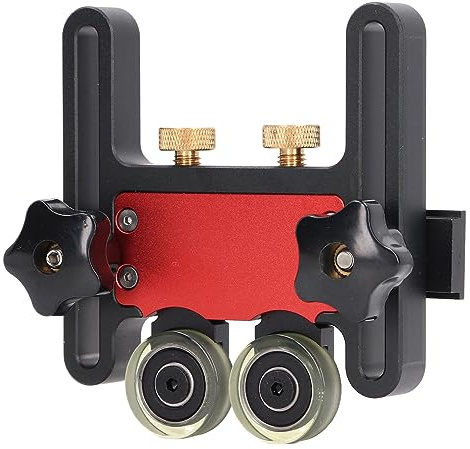 Haosie Table Saw Featherboard, Table Saw Accessories, Sliding Guide for Tables Saws Push Block Rollers Wood Double Wheels, Bearing Rollers for Tables Saws Fixing Tool