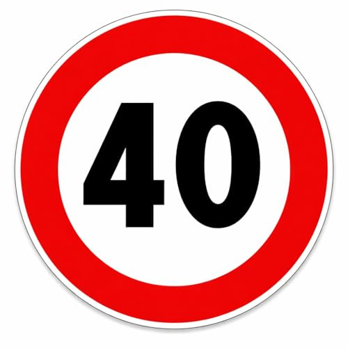 Signal Route Disque D.60 – Limite de Vitesse 40 km/h – Classe 1 Réfléchissant – Panneau circulaire pour zones privées et chantiers navals
