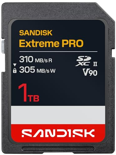 SANDISK Extreme PRO SD UHS-II V90 Karte mit 128 GB (Lesegeschwindigkeiten von bis zu 310 MB/s, Schreibgeschwindigkeiten von bis zu 304 MB/s, kompatibel mit DSLR-Kameras und spiegellosen Kameras)