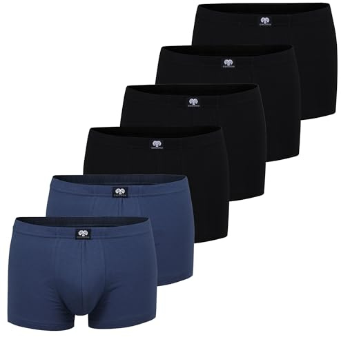 Ceceba Herren Short-Pants, Elastan, Baumwolle, Single Jersey, blau, Melange, 2er Pack