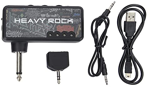 Amplificatore portatile ricaricabile per chitarra elettrica con cuffie, amplificatore da studio wireless con effetto di distorsione integrato, presa da 6,35 mm per suonare in