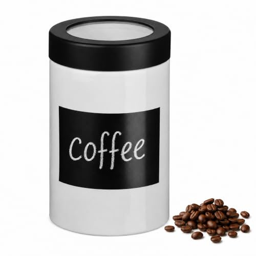 Premier Housewares Chalk Board Large Canister | White Jar