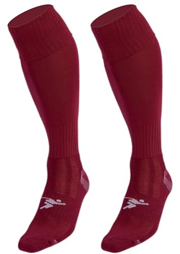 Precision Plain Pro Football Socks, Cushioned Heel and Toe, Breathable Mesh Sport Panels, Knee High