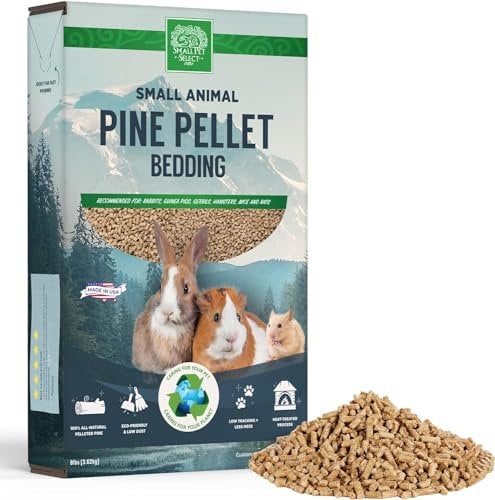 Small Pet Select all Natural Pellet Bedding, Made from safe clean KILN DRIED pine, with no additives, binders or irritants - 15lb (6.8kg)