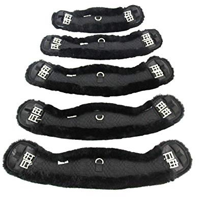 Merauno® Lammwolle Mondgurt Sattelgurt, Kurzgurt Dressurgurt, aus Qualitäts Merino Lammwolle, spezielle anatomisch konkave Form, für bessere Rutschfestigkeit. Farbe:Natur, Schwarz, Braun, Anthrazit