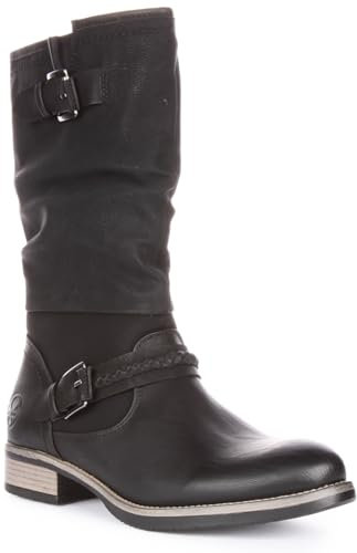 Rieker 98860, Stivali alla Moda Donna, Nero, 38 EU