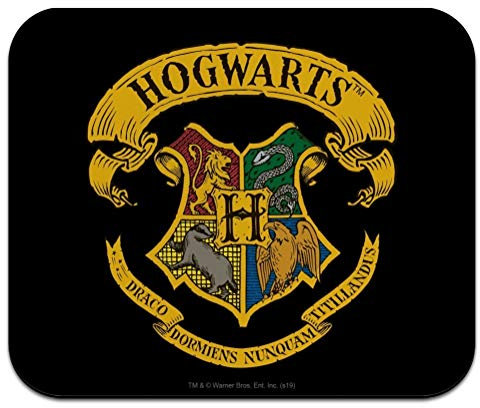 Harry Potter Ilustriertes Hogwarts Wappen niedriges Profil dünnes Mauspad