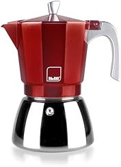 IBILI thesecrethome.es Cafetera express Elba Red, 3 tazas, 150 ml, Aluminio fundido, Base de Acero Inoxidable, Apto para inducción