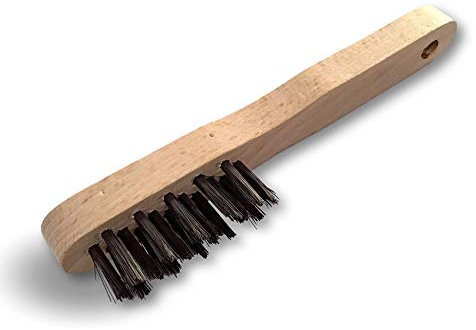 Brosse métallique à bougie | Garnissage acier dur 16 trous fil droit | Manche ergonomique bois | Nettoyage d'électrodes et de contacts de bougies d'allumage | Qualité professionnelle | Kibros 34AD