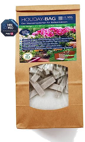 Lite-Soil Wasserspeicher für Balkonkästen Holiday-Bag: 12,5l Vliesstreifen aus Polypropylen + 2 Vlieseinlage aus recyceltem Polyester bekannt aus 2MIN2MIO