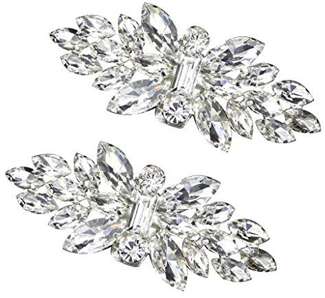 Ocobudbxw 2pcs Schuhclip Hochzeitsschuhe High Heel Frauen Brautdekoration Strass Glänzende dekorative Clips Charm Buckle