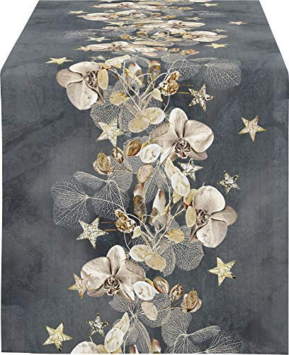 APELT Läufer, Grau-Gold, 46x140 cm