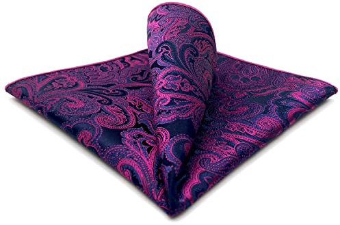 S&W SHLAX&WING Einstecktücher für Herren Lila Blau Fuchsie Paisley