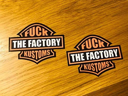 Fuck The Factory KUSTOMS 2 Stück Set Aufkleber Sticker Bike Bobber Ratte Mi327