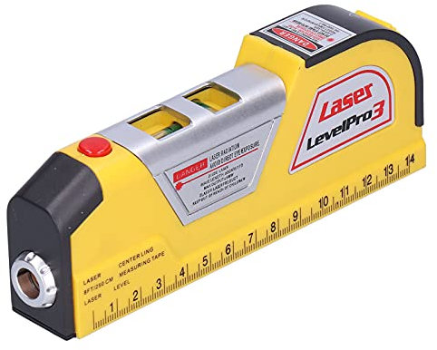 Mehrzweck-Laserwaage, Infrarot-Wasserwaage mit Lineal Hohe Genauigkeit Mini-Wasserwaage-Tool -Bandlineale Zum Messen von Hängenden Bildern
