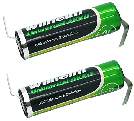 2 x AA Mignon AKKU LÖTFAHNE Z-Form Z Wilhelm Universal Batterien wideraufladbar 1,2 V HR6