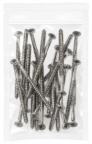 Satin Silver Nickel Wood Screws 9 X 3 Inch – Extra Long Door Hinge Screws - Door Security Screws - 24 Pack