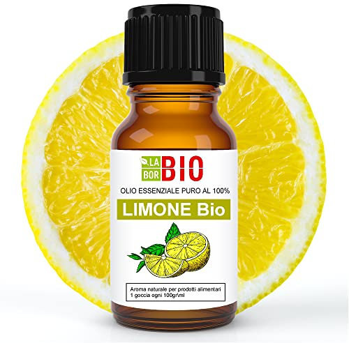 Limone di Sicilia Bio Olio essenziale 100% Puro 50 ml - Uso interno Terapeutico Alimentare Diffusori Aromaterapia Cosmetica Cucina - Laborbio