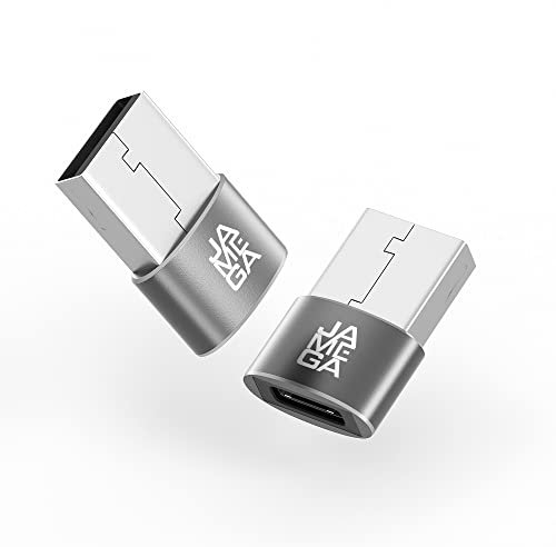 JAMEGA – USB C Buchse auf USB Stecker Adapter 2er Set– USB Typ C auf USB A Adapter Typ A Ladekabel Adapter kompatibel mit Smartphones, Samsung Galaxy S20/S20+/S20 FE/S21/Note 20/A50, Laptop UVM.